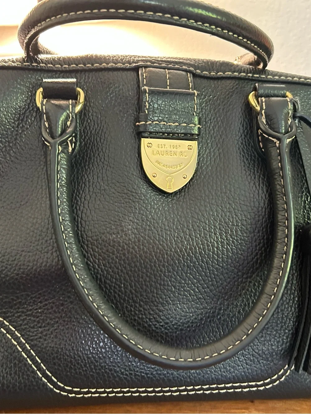 Ralph Lauren black leather satchel